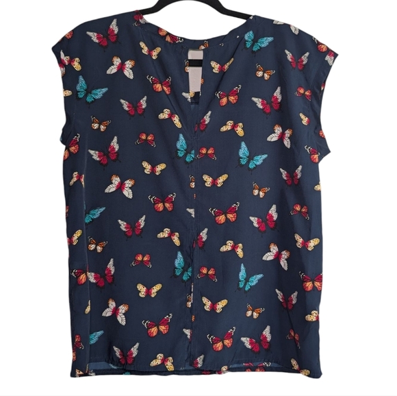 Abercrombie And Fitch Butterfly Print Women's Top - Multicolor - Picture 1 of 4